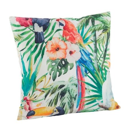 SARO LIFESTYLE SARO 1458.M18S 18 in. Square Printed Flower Pillow with Poly Filled  Multi Color 1458.M18S